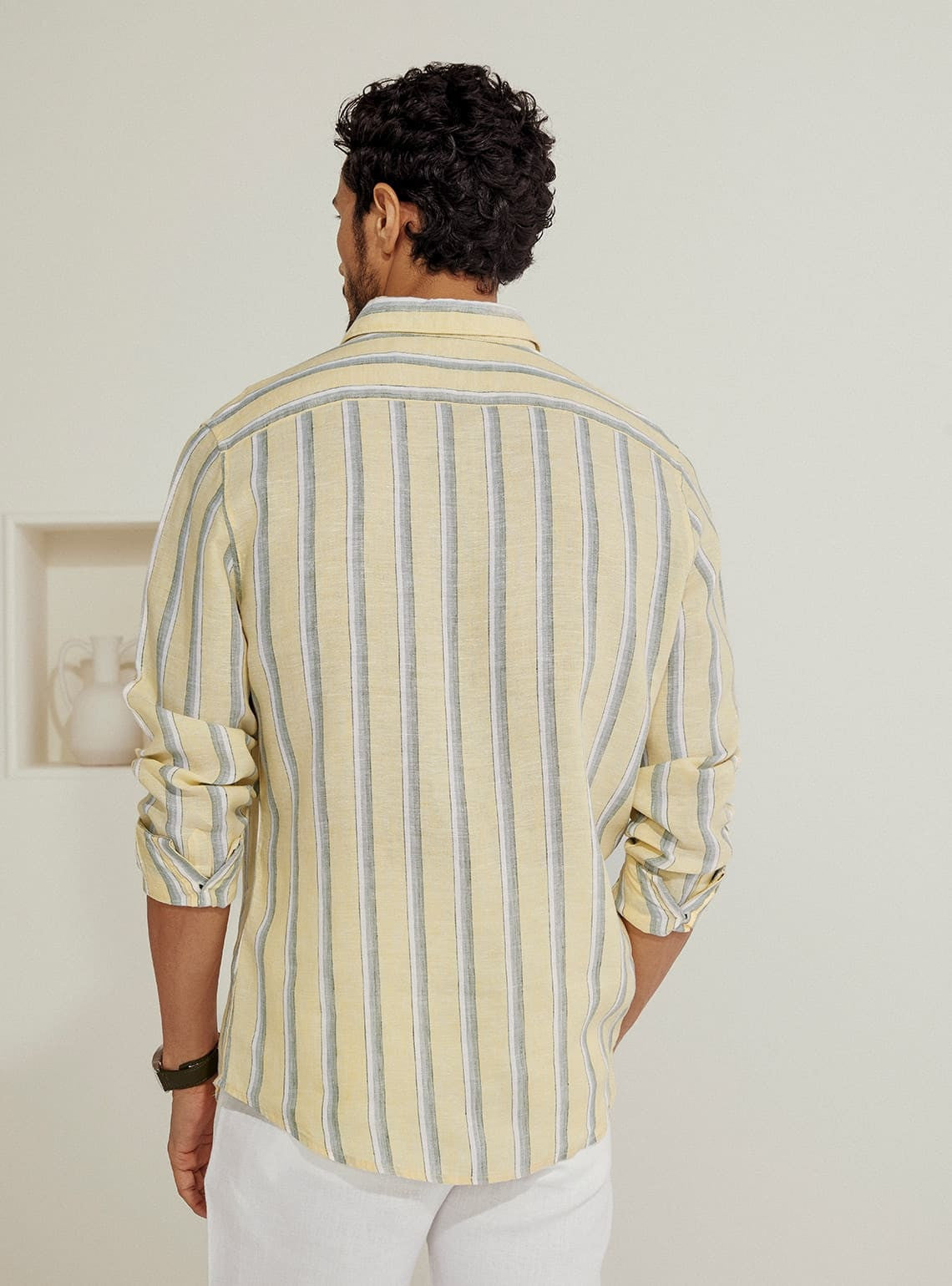 Lemon Stripe Linen Shirt
