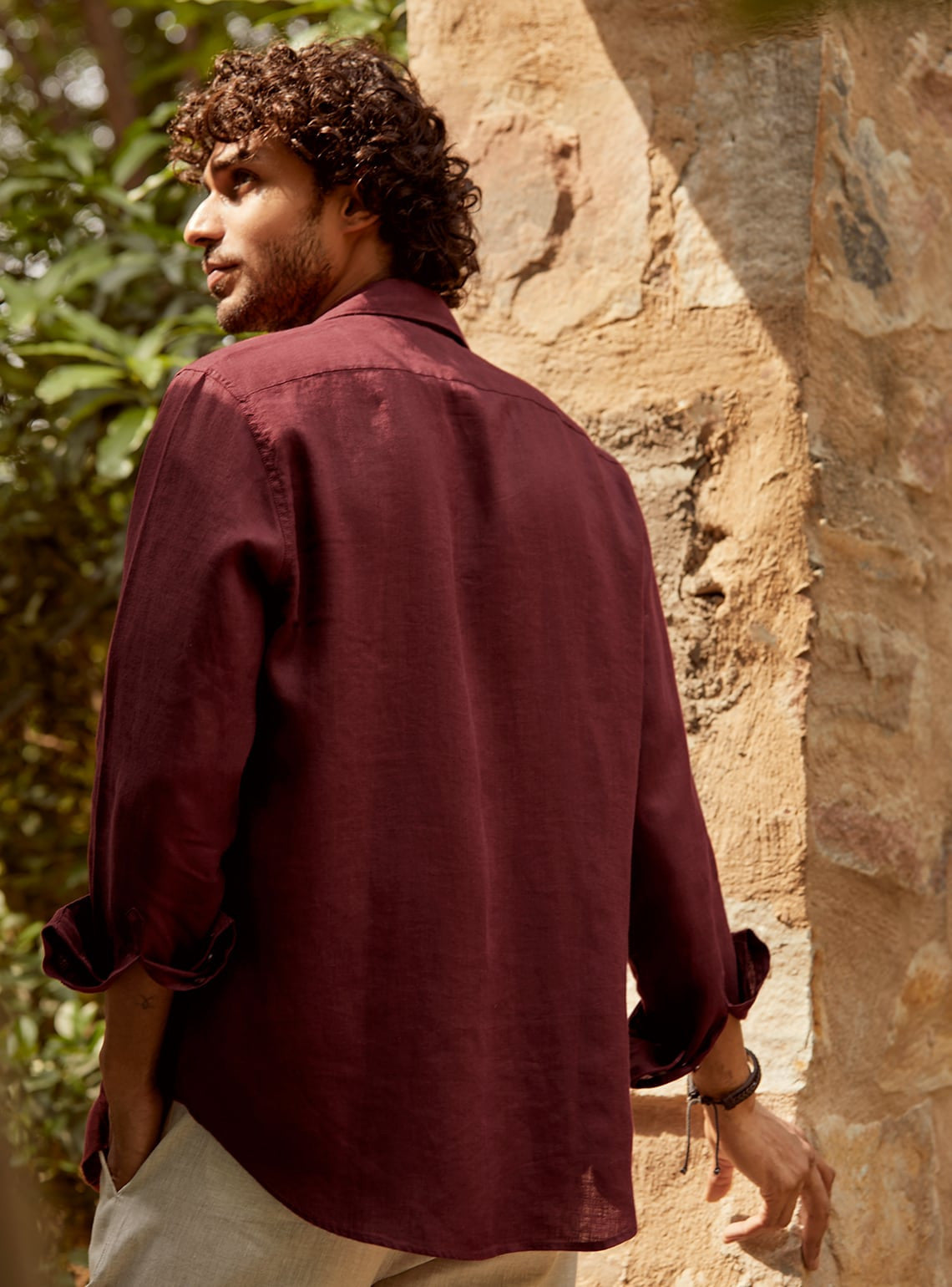 Mulberry Red Linen Shirt