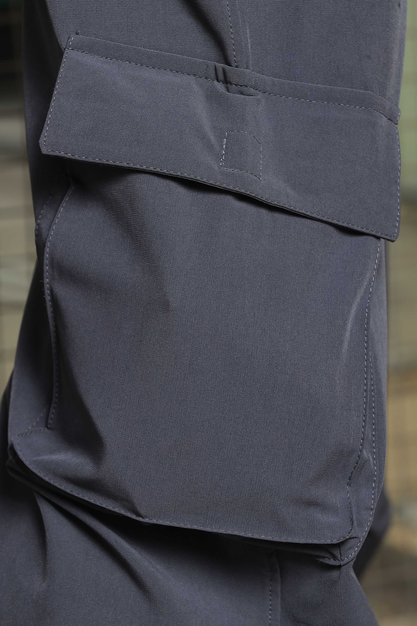 Unisex Baggy Fit Dark Grey Parachute Cargo Trousers