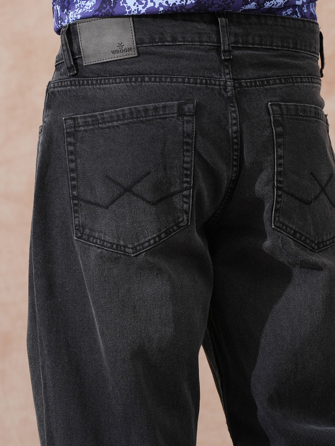 Casual Heavy Fade Loose Fit Jeans | Dark Grey