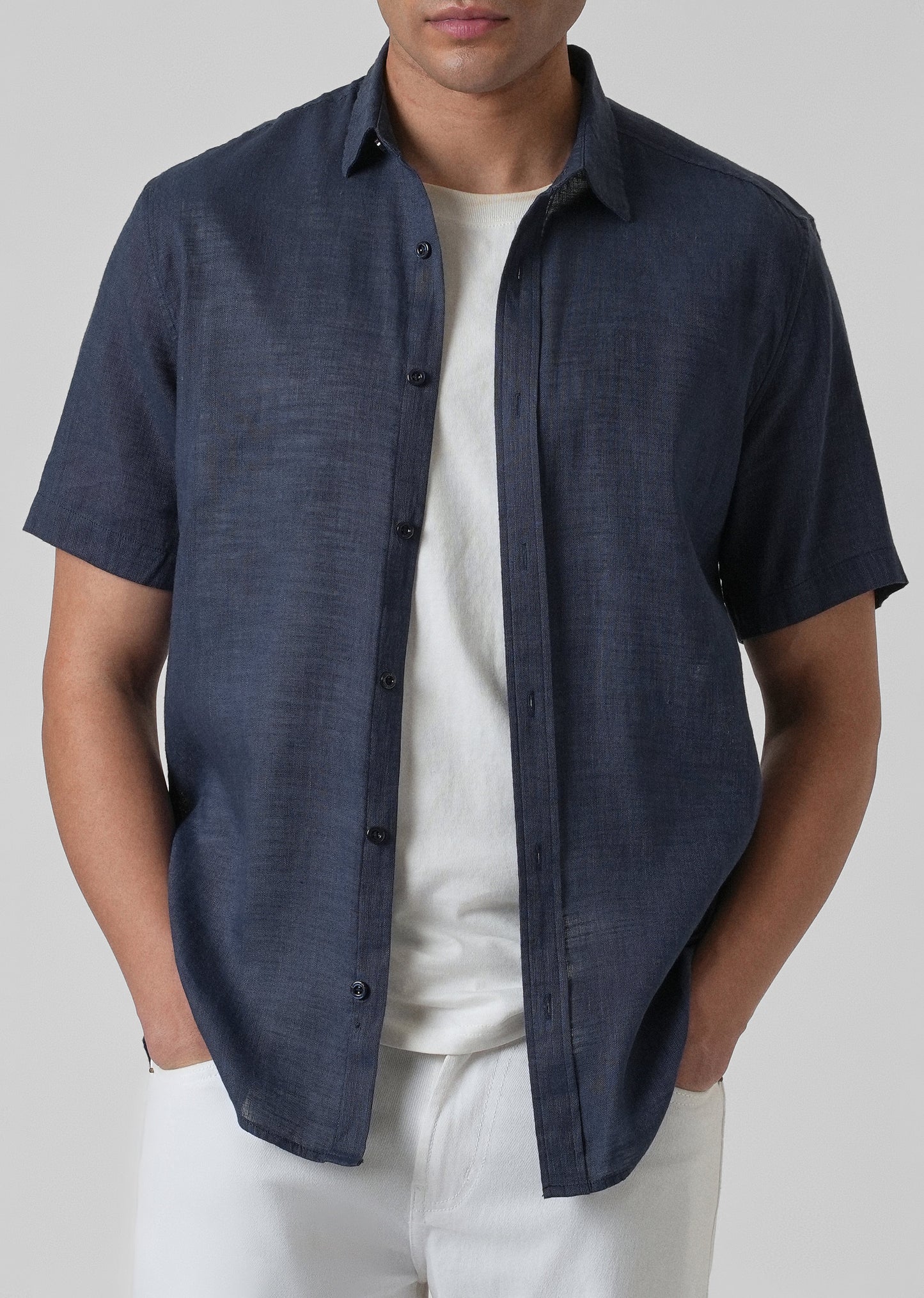 Batiste Dark Blue Linen shirt