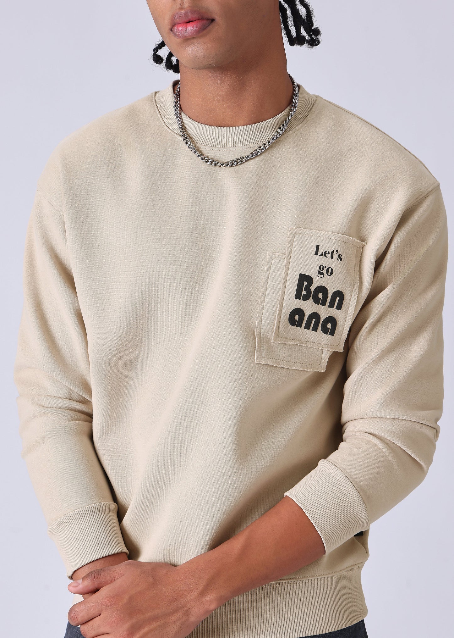 Beige Patch Sweatshirt