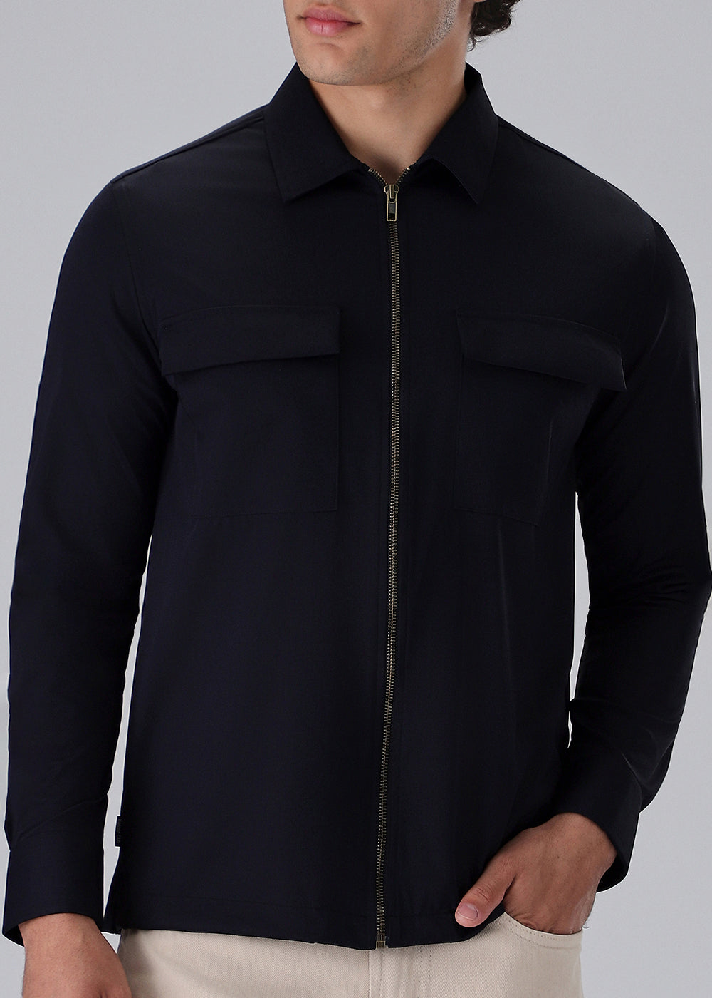 Black Zipper Shacket