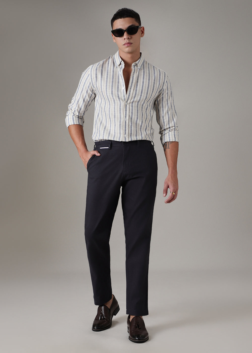 Blue Linen Trouser