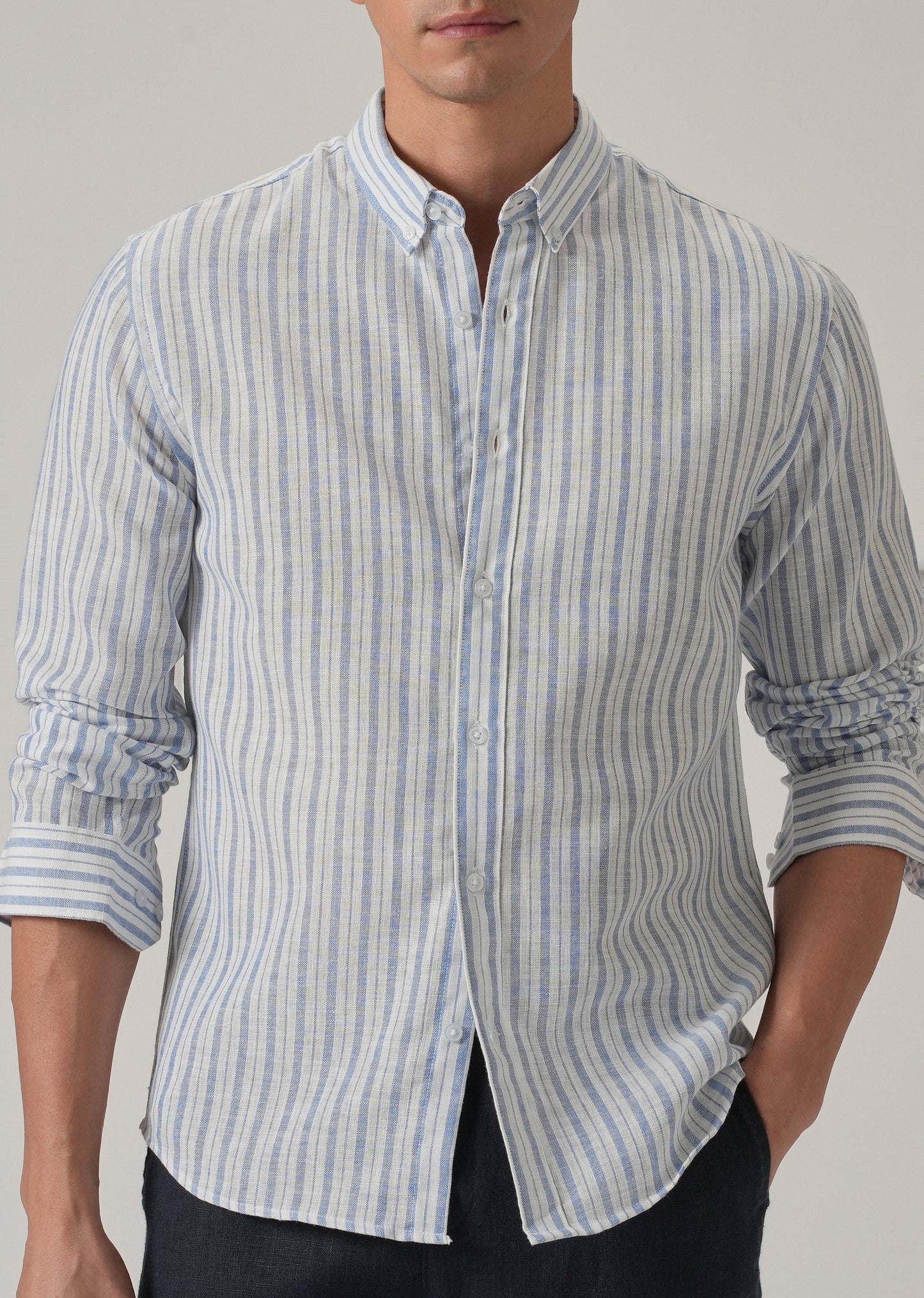 Blue Stripe Linen Shirt