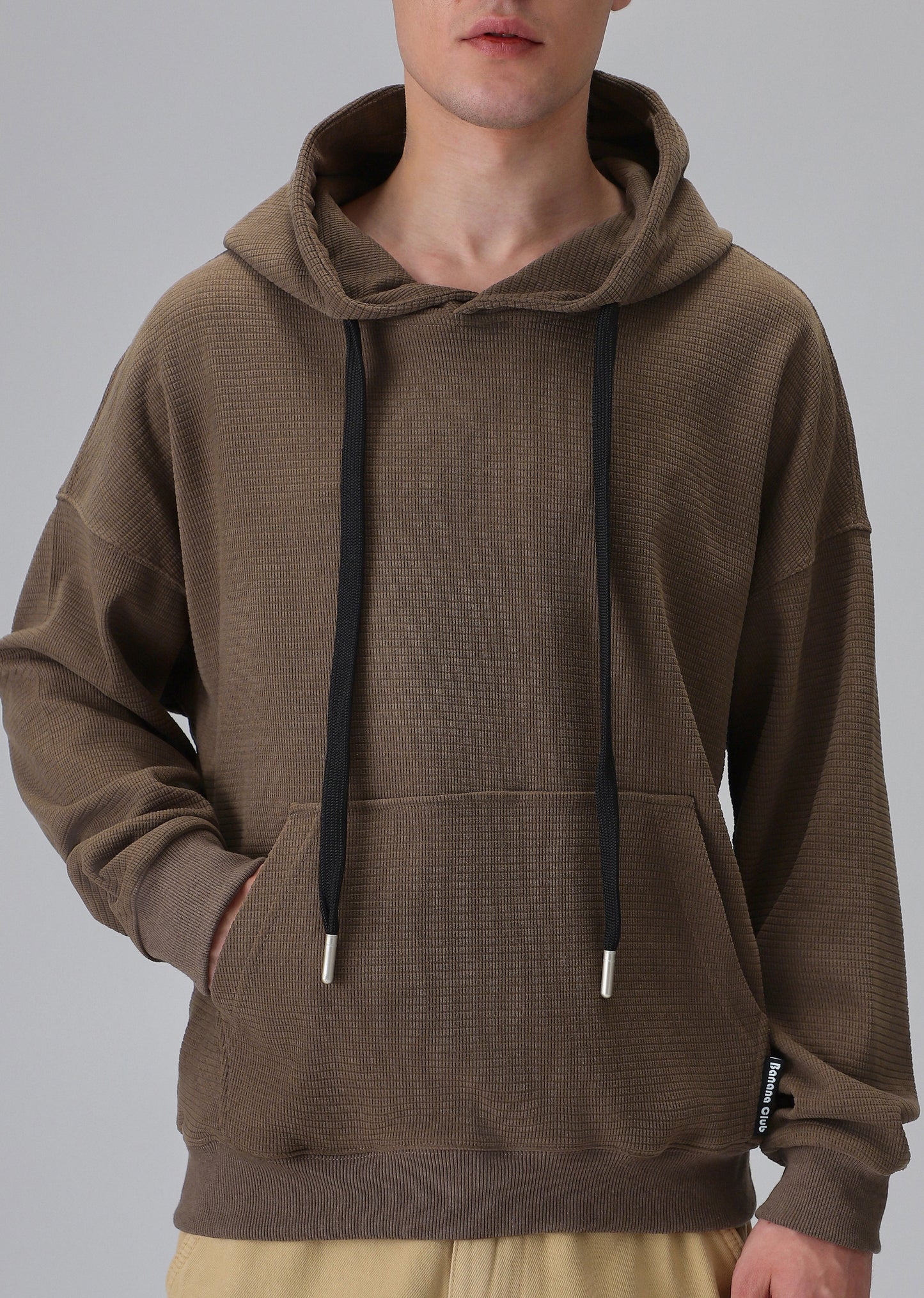 Brown Textured Hoodie