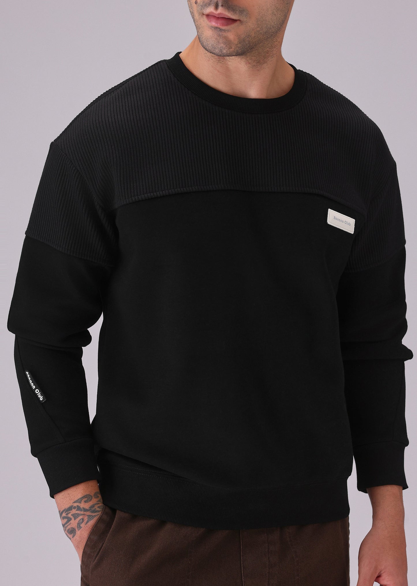 Colour Block Black Sweatshirt