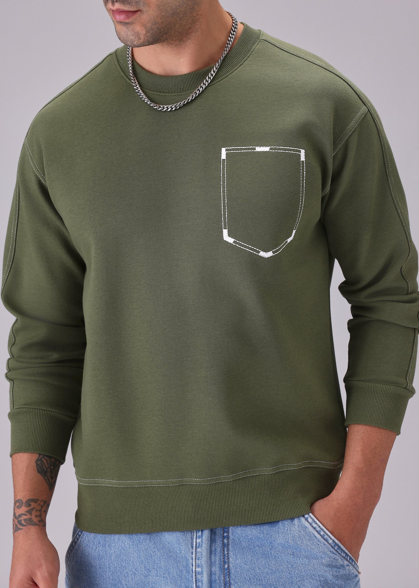 Embro Pocket Green Sweatshirt