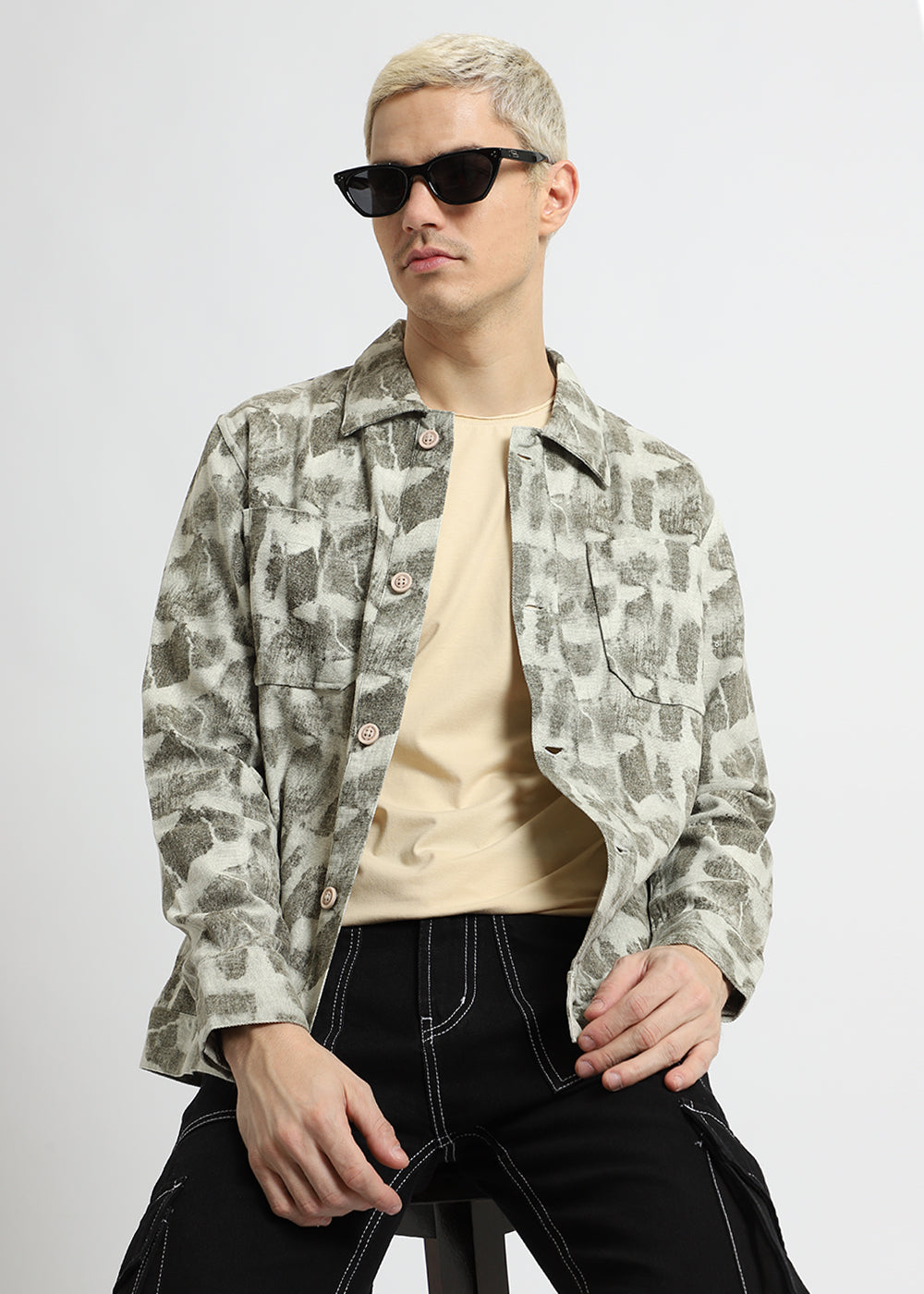 Sage Green Printed Summer Jacket