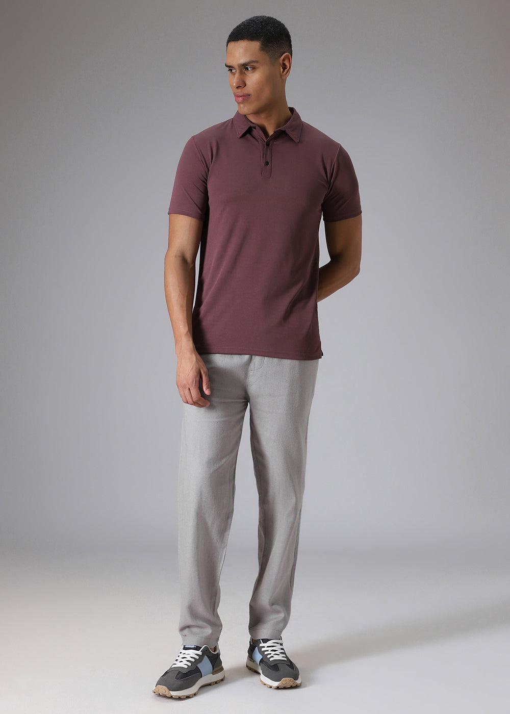 Grey Drawstring Linen Pant