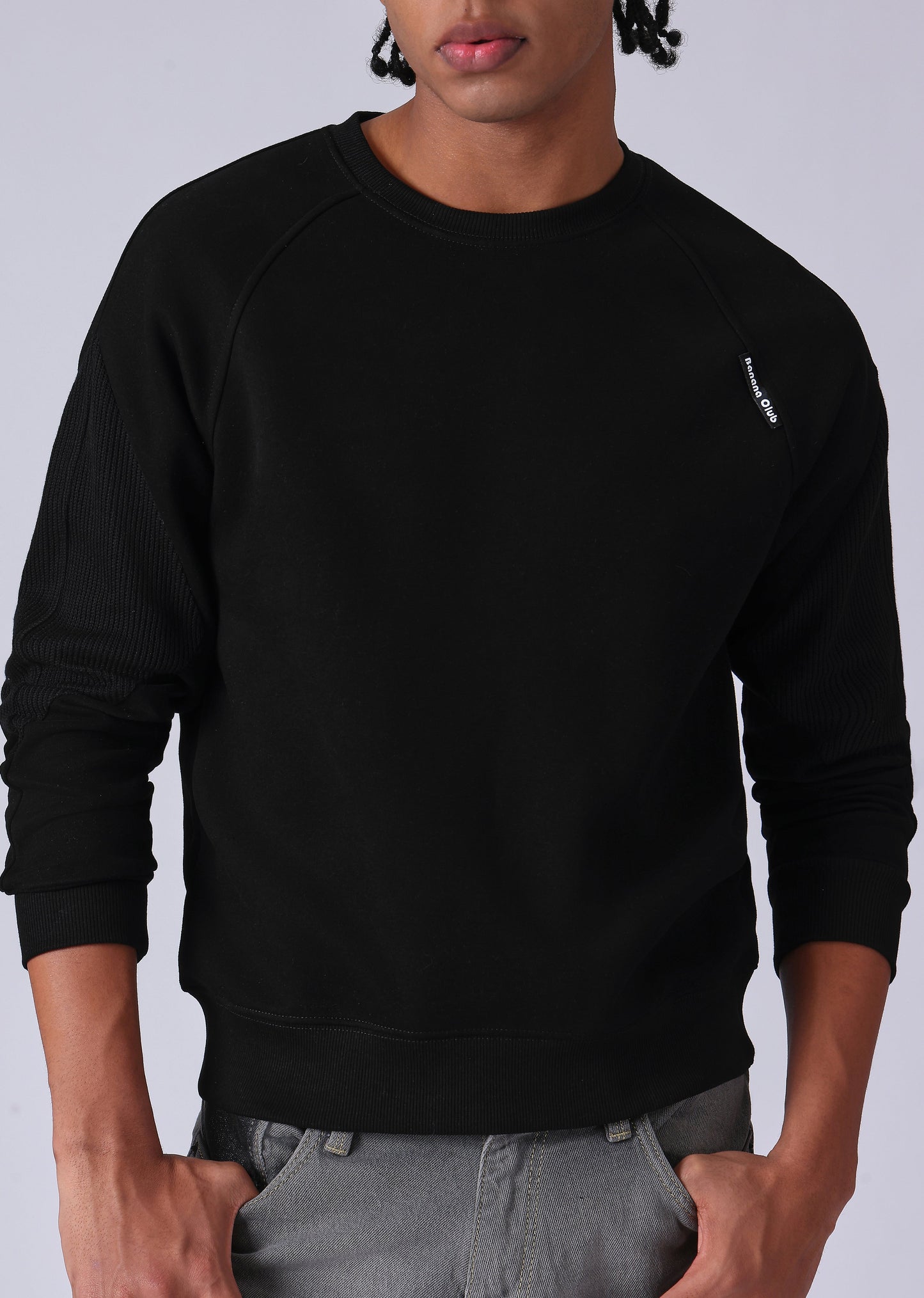 Knit Cut and Sew Black Sweatshirt