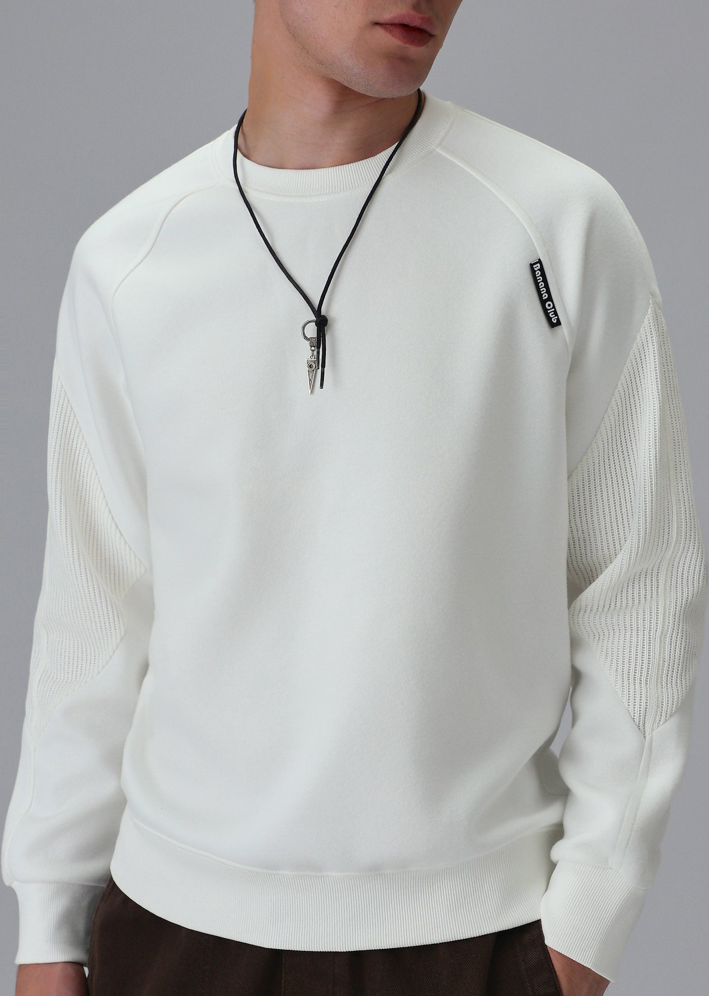 Knit Cut and Sew White Sweatshirt