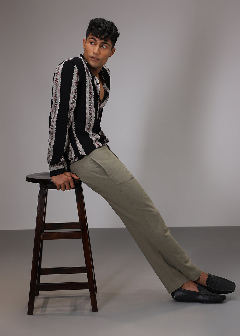 Light Olive Comfort Fit Linen Pant