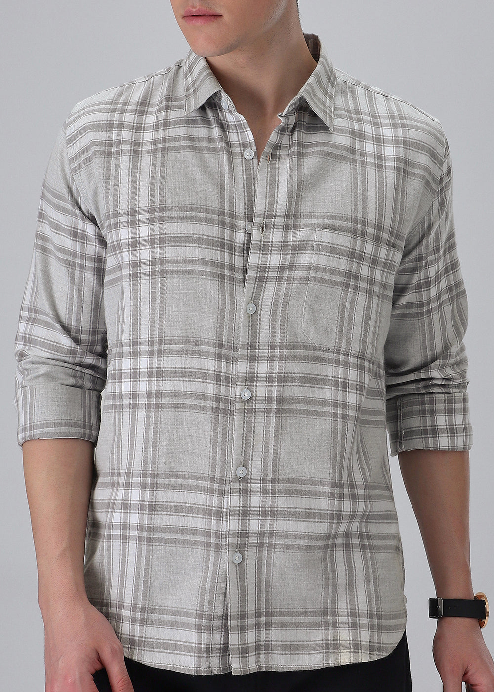 Melange Moon Grey Check Shirt