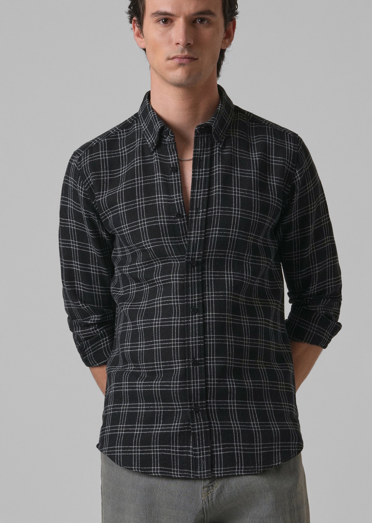 Melange Black Cannon Check Shirt