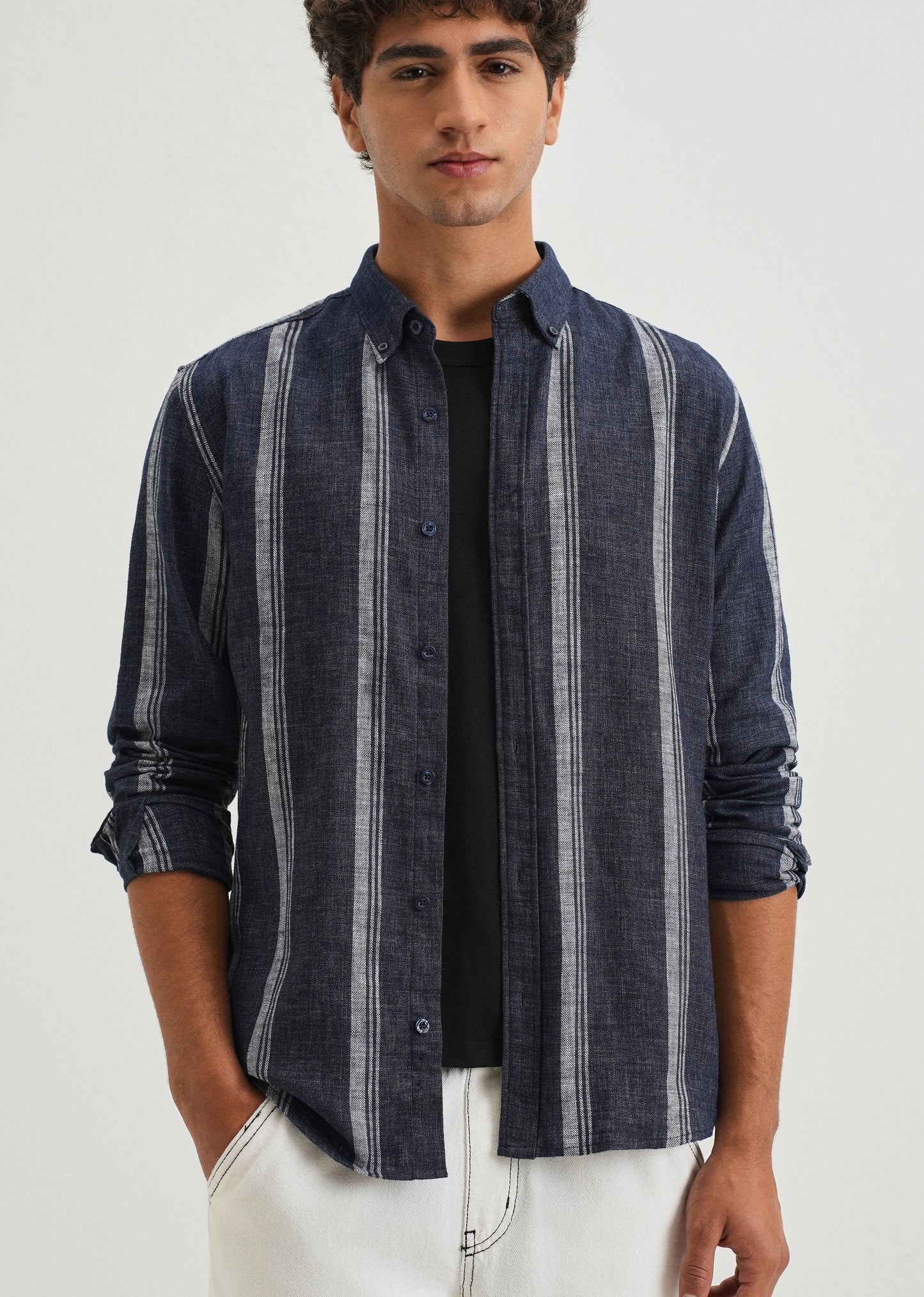 Melange Triadic Blue Stripe Shirt