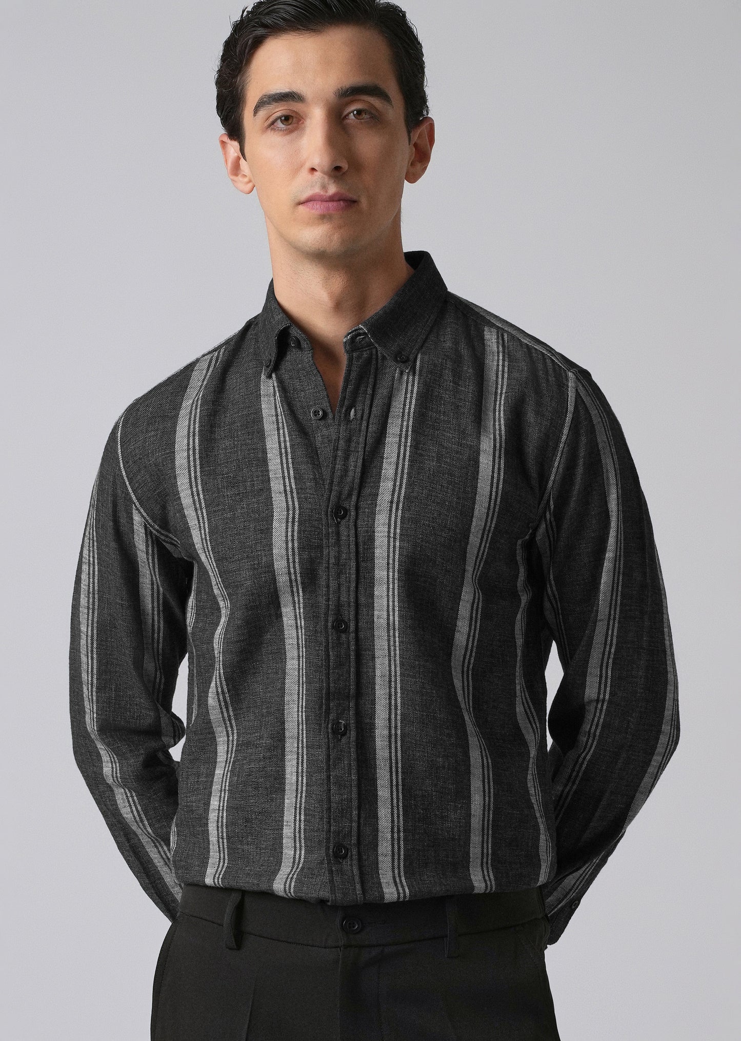 Melange Triadic Gray Stripe Shirt