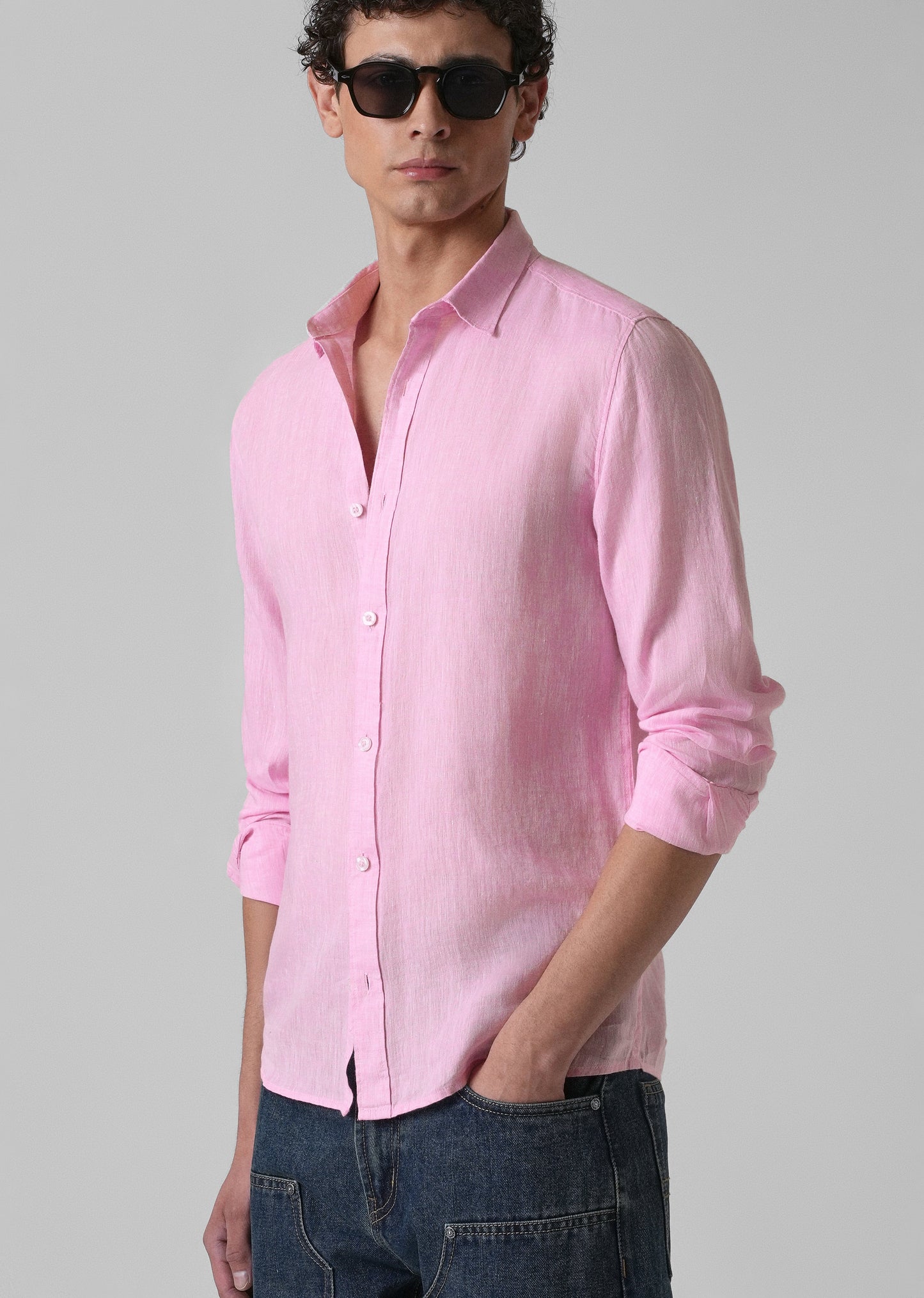 100% Pure Irish Pale Pink Linen Shirt