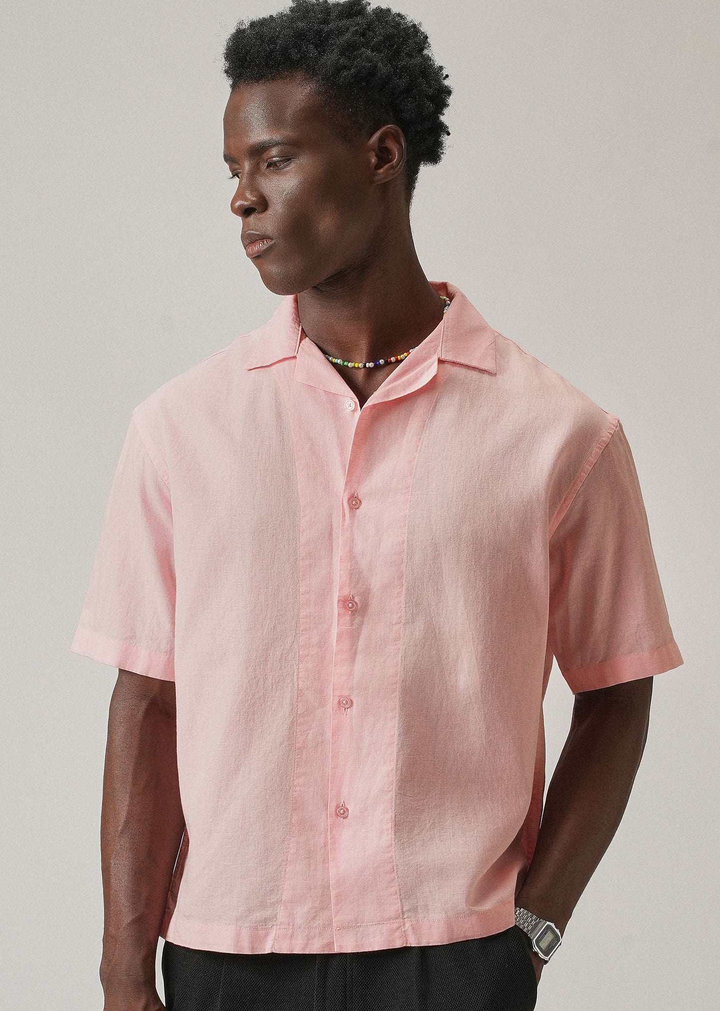 Pink Cotton/Linen Shirt
