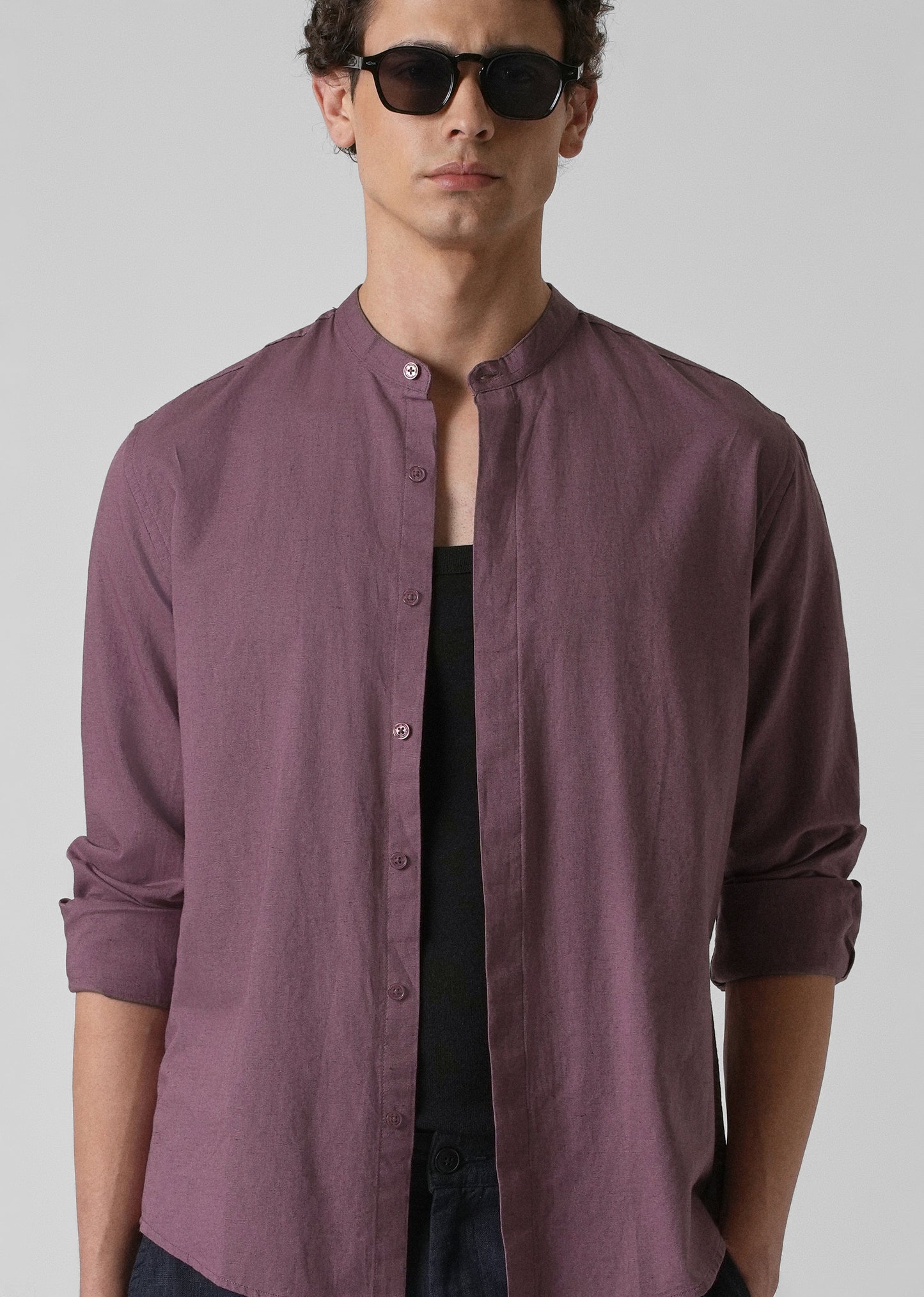 Purple Cotton Linen Shirt