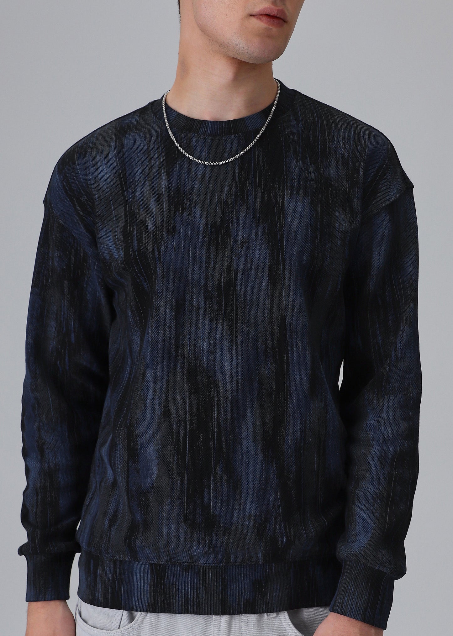 Color Stripes Blue Sweatshirt