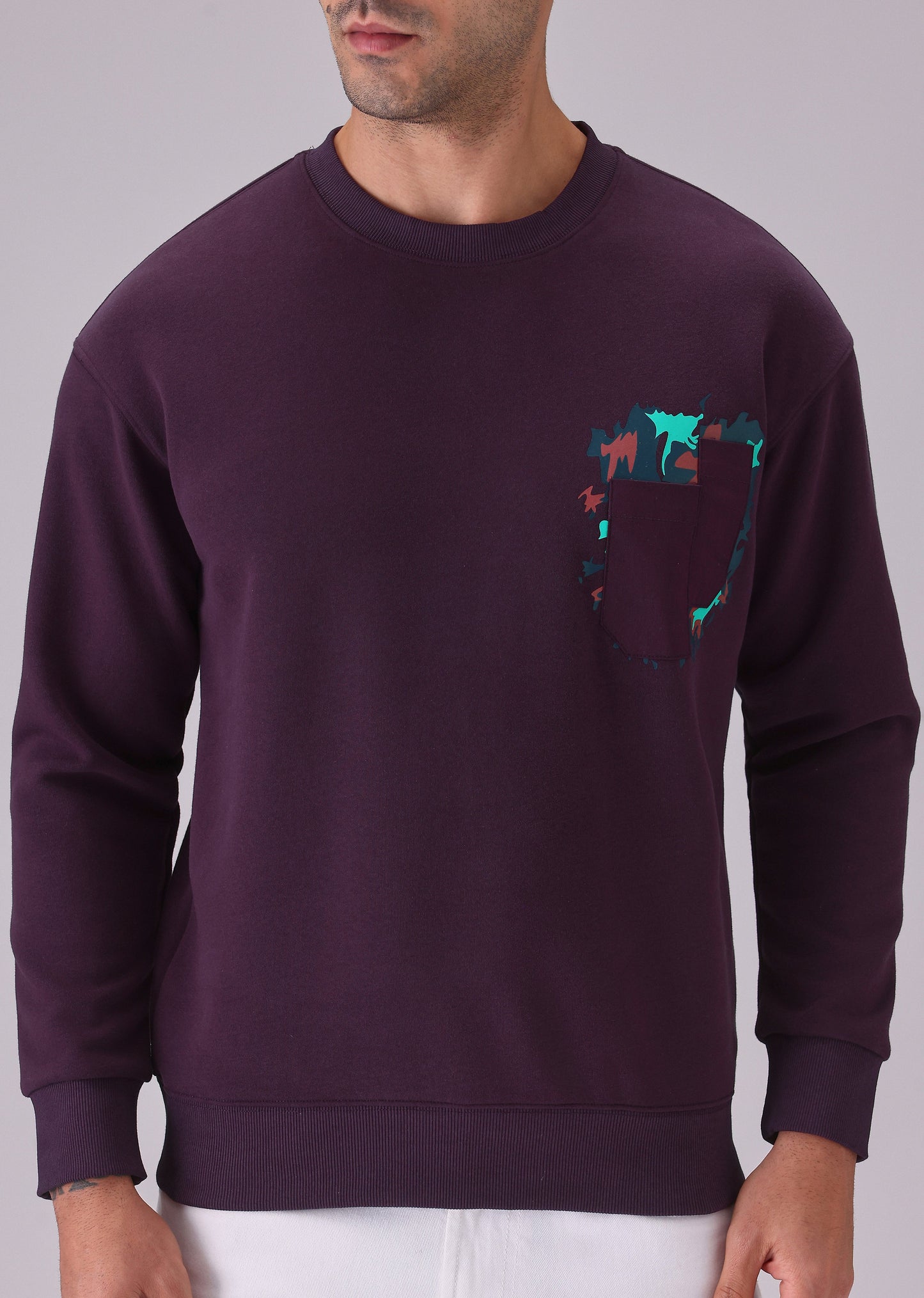 Violet Graphic Pocket Sweatshirt