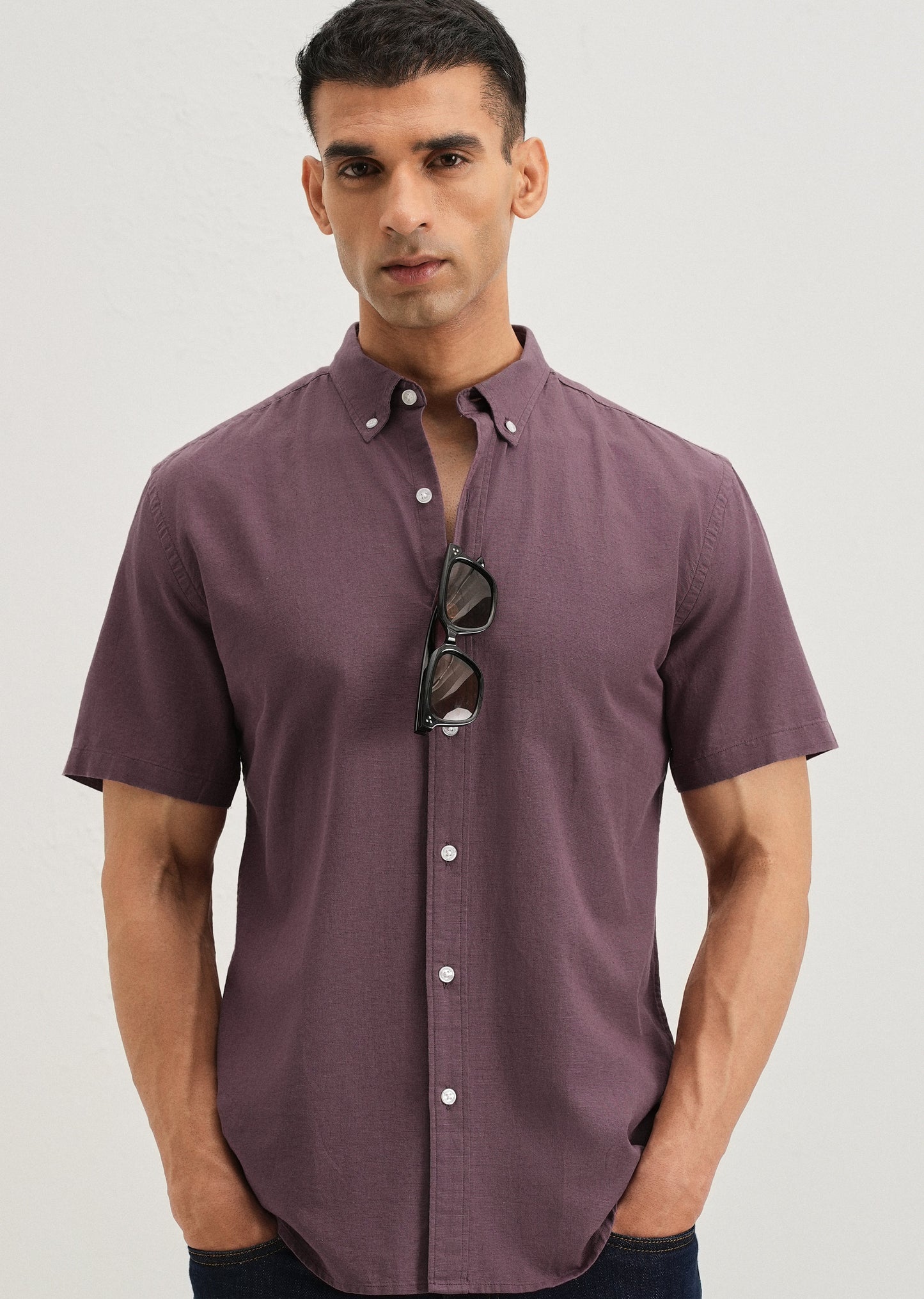 Violet Cotton Linen Shirt