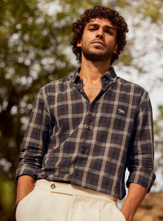 Dark Brownstone Check Shirt