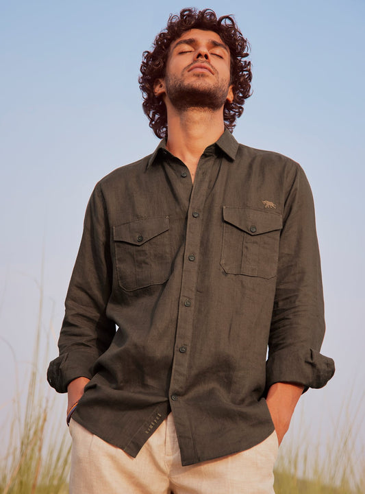 Tuscan Brown Linen Shirt