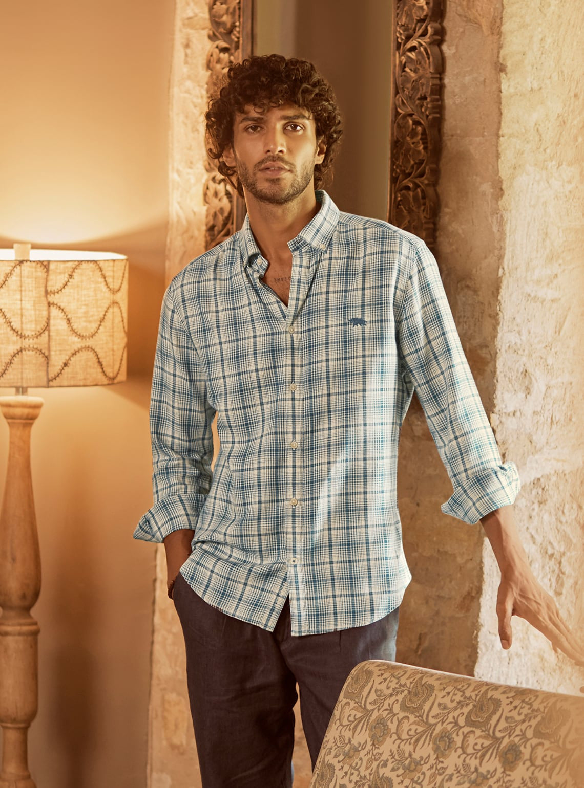 Cool Grey Grid Shirt