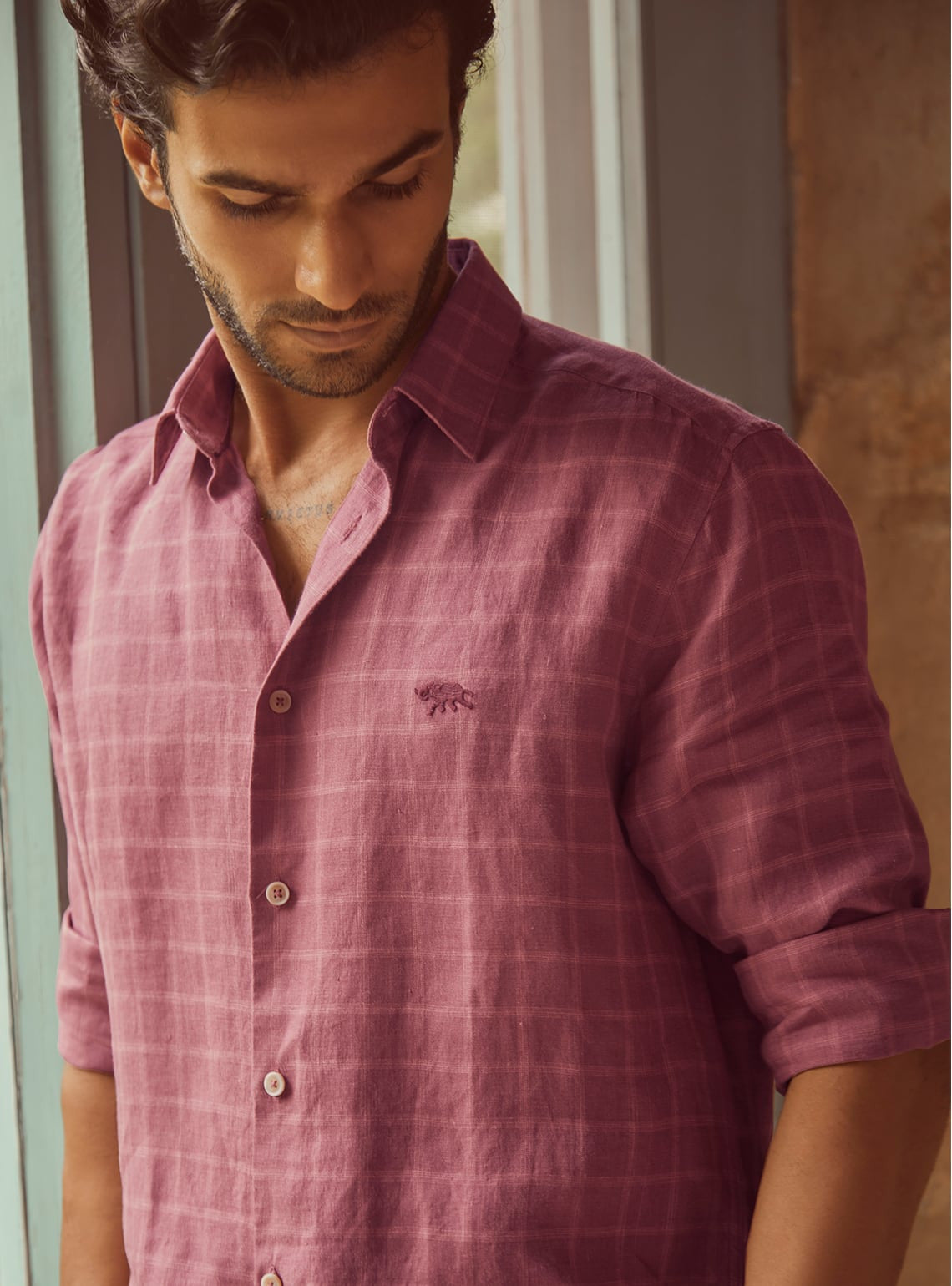 Vintage Rose Linen Shirt