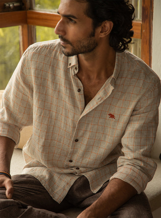 Lyca Grid Linen Shirt