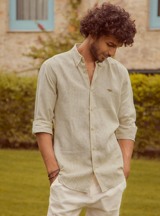Classic Khaki Linen Shirt