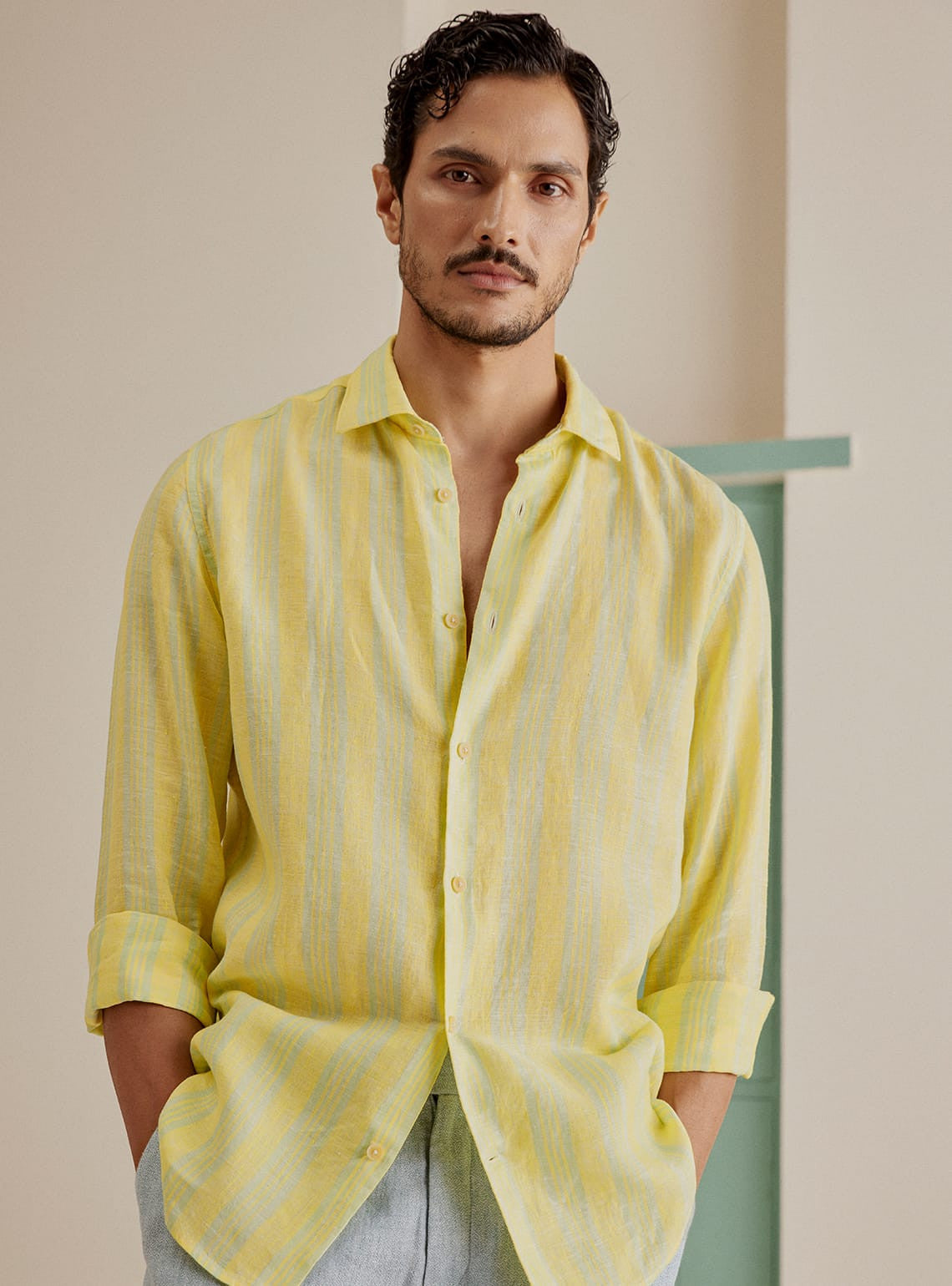 Sunflower Stripe Linen Shirt
