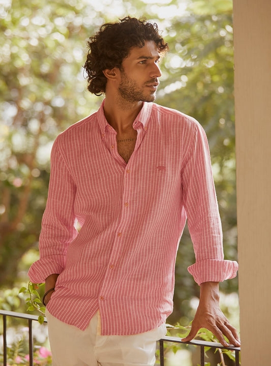 Pink Charm Linen Shirt