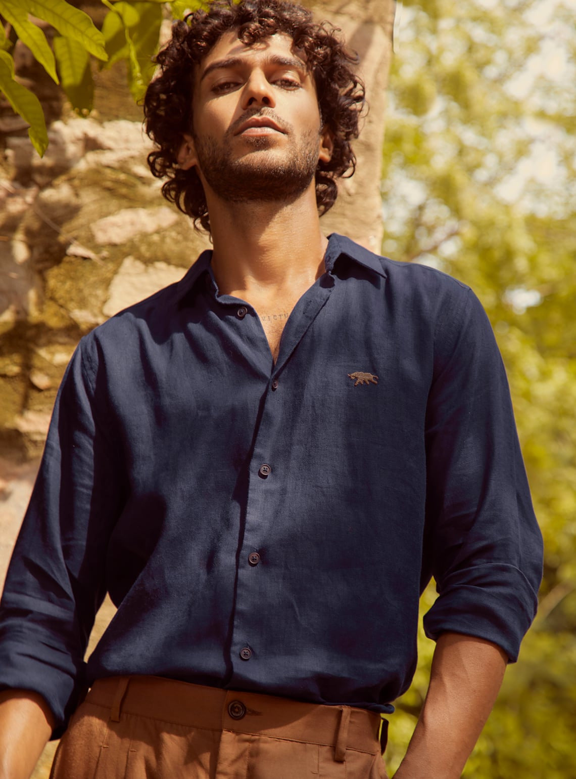 Midnight Blue Linen Shirt
