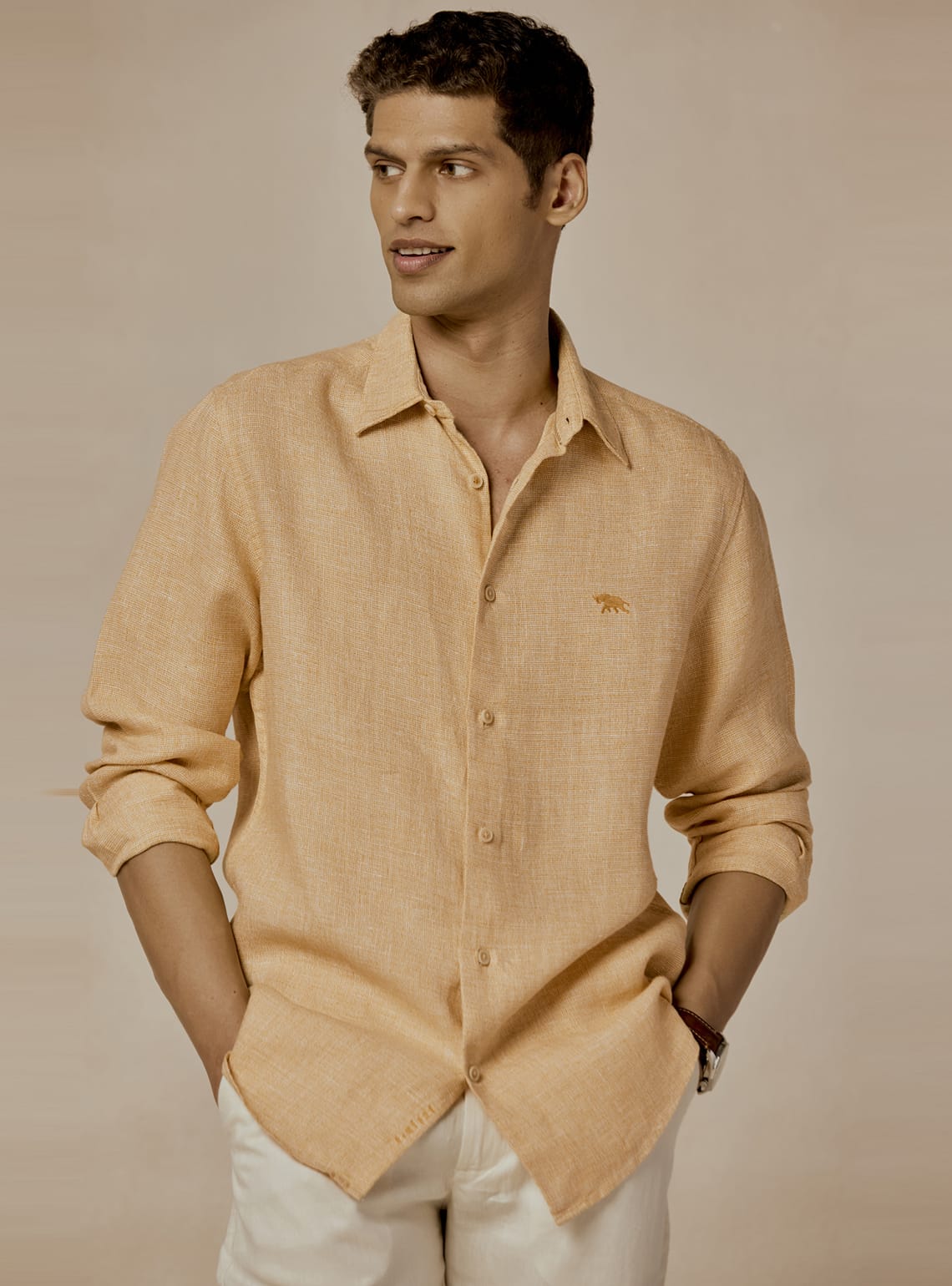Soft Amber Linen Shirt
