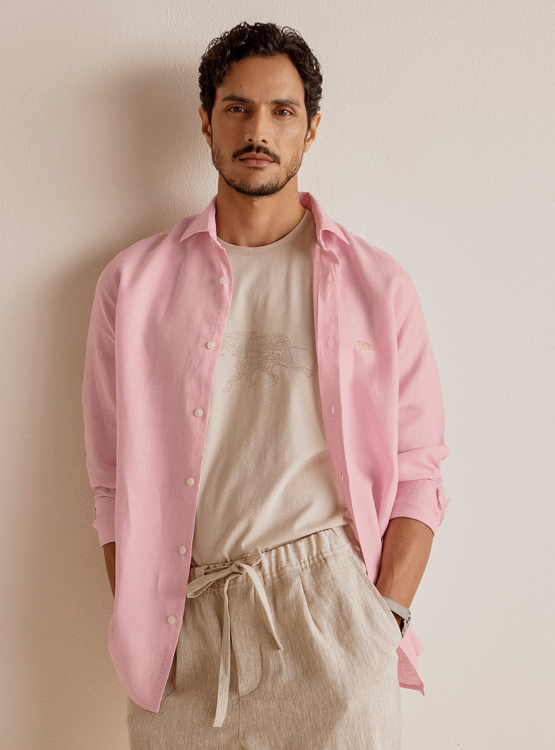 Orchid Pink Linen Shirt