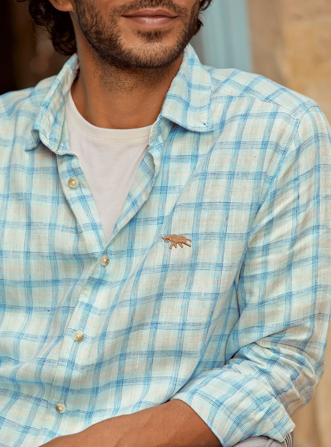 Teal Lake Linen Shirt