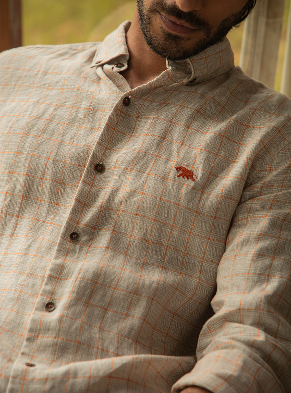 Lyca Grid Linen Shirt