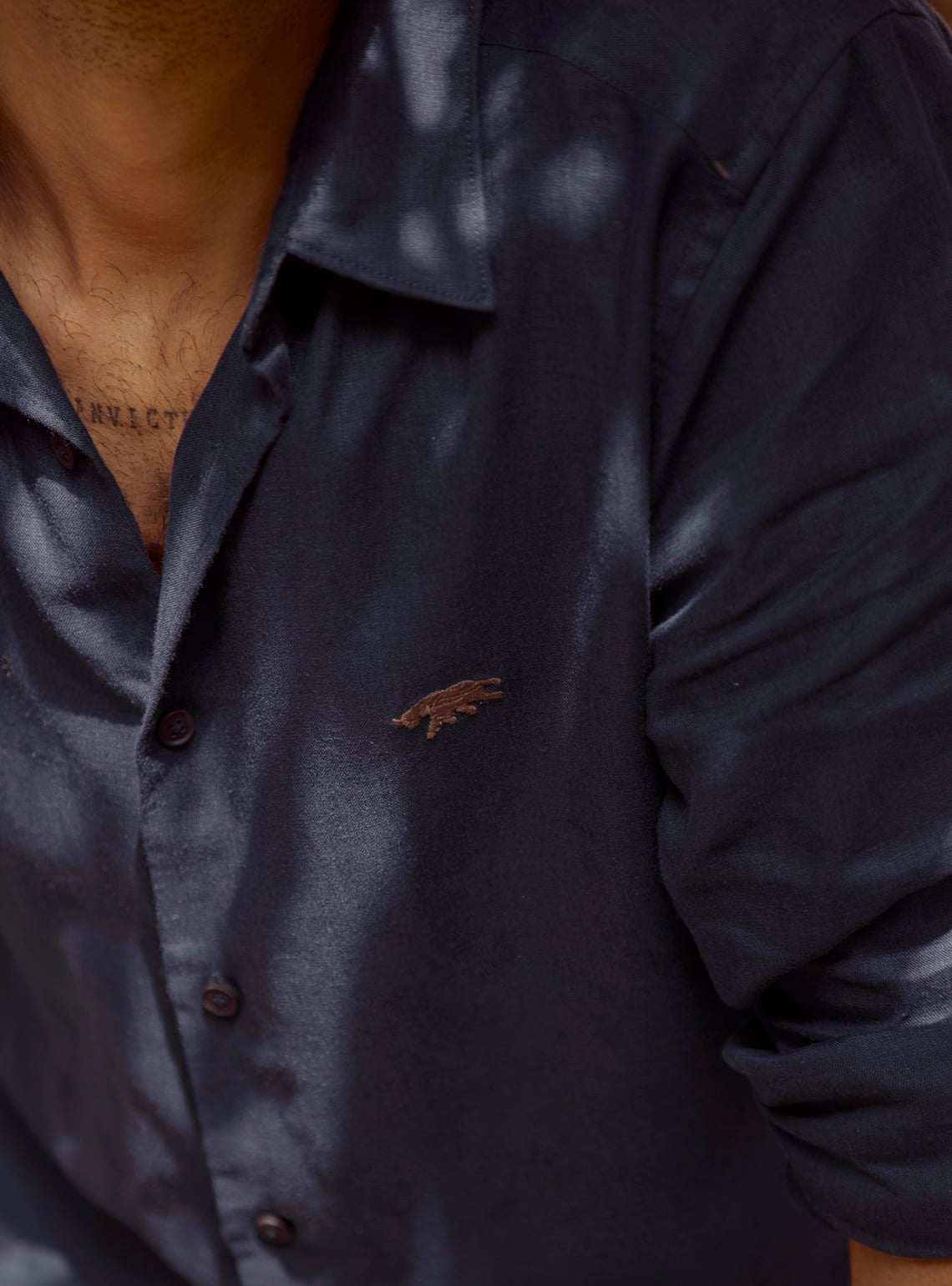 Midnight Blue Linen Shirt