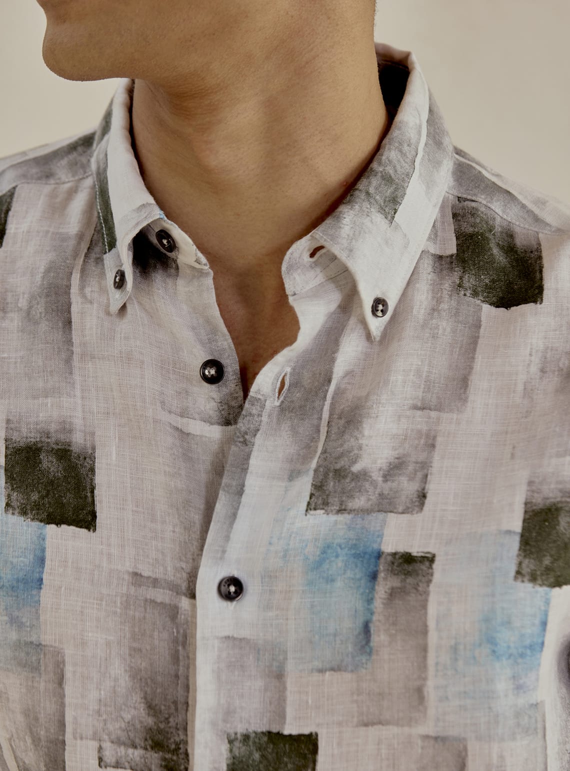 Grey Box Linen Shirt