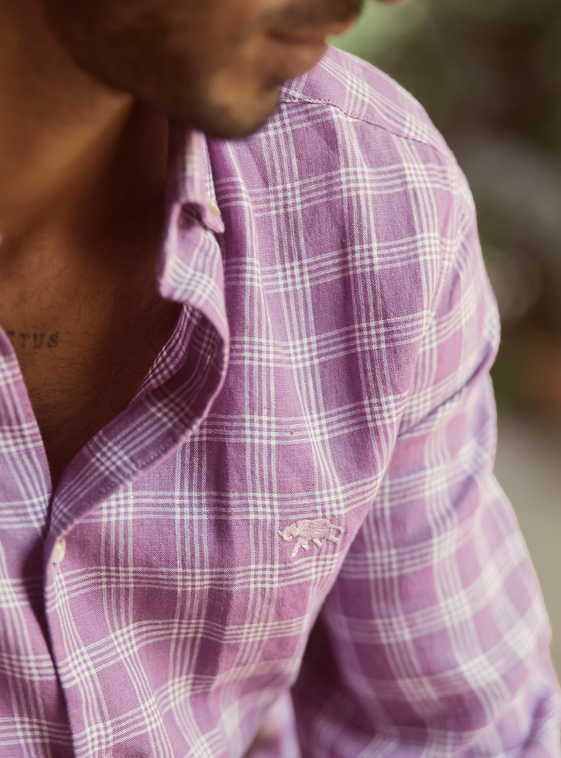 Lilac Grid Linen Shirt
