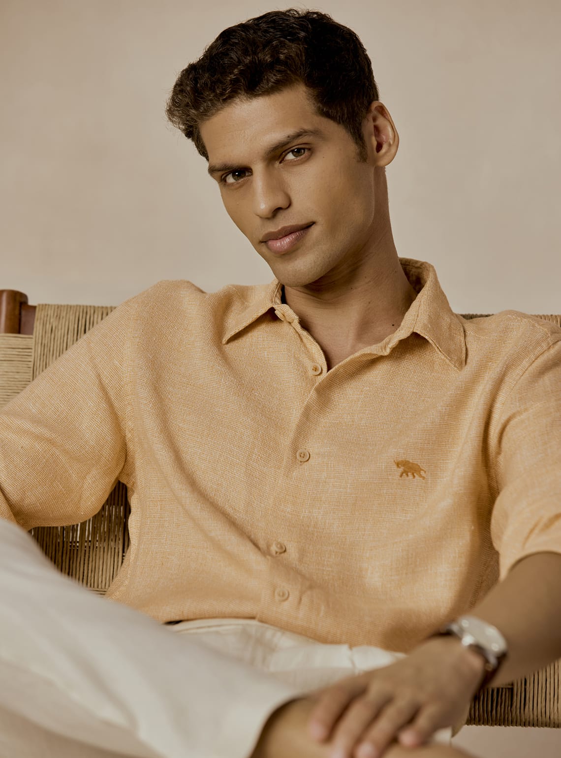 Soft Amber Linen Shirt
