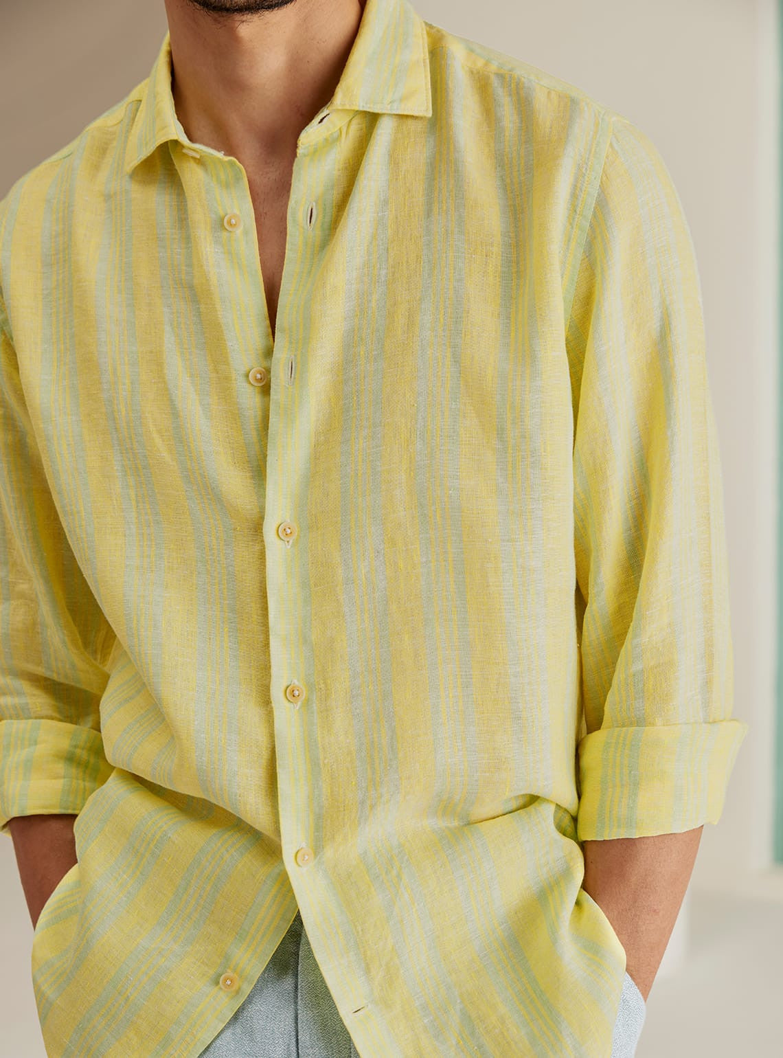 Sunflower Stripe Linen Shirt