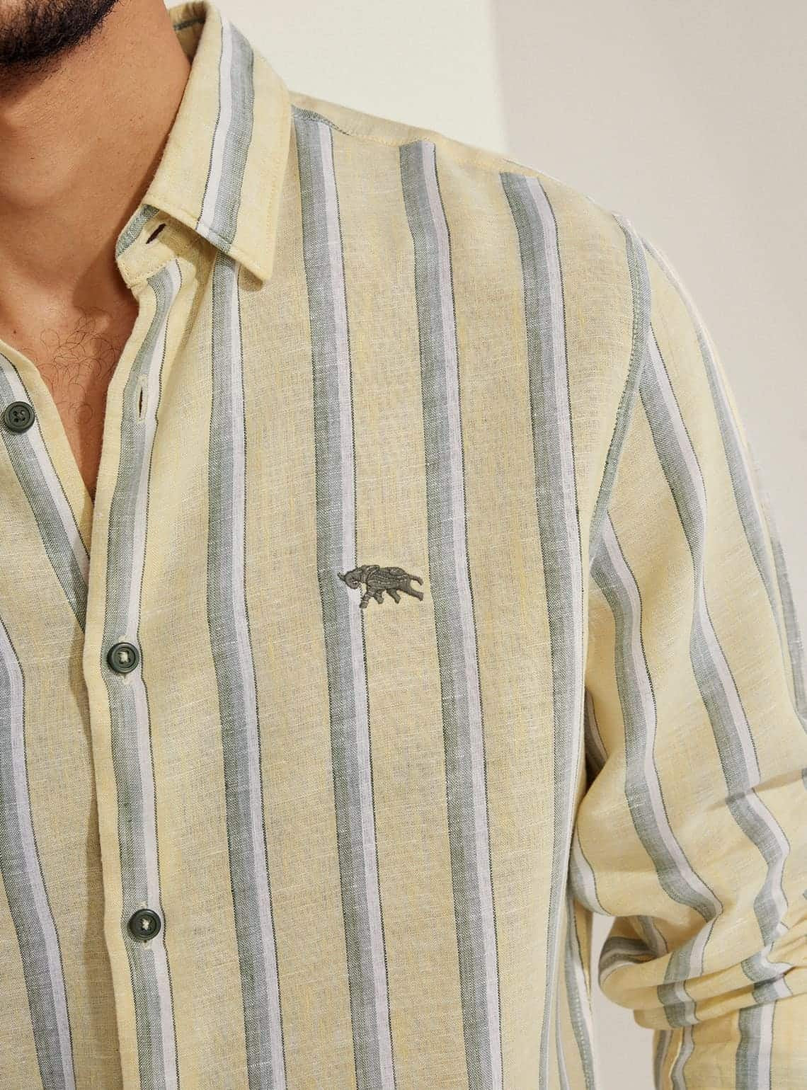 Lemon Stripe Linen Shirt
