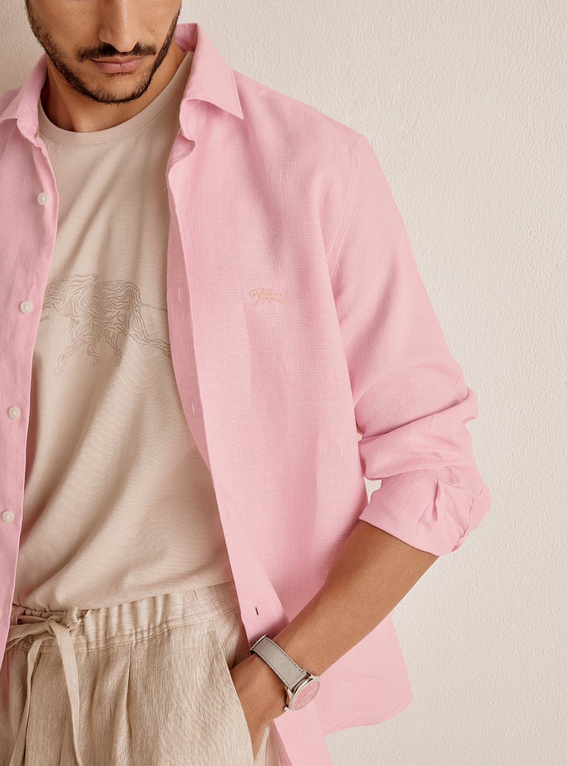 Orchid Pink Linen Shirt