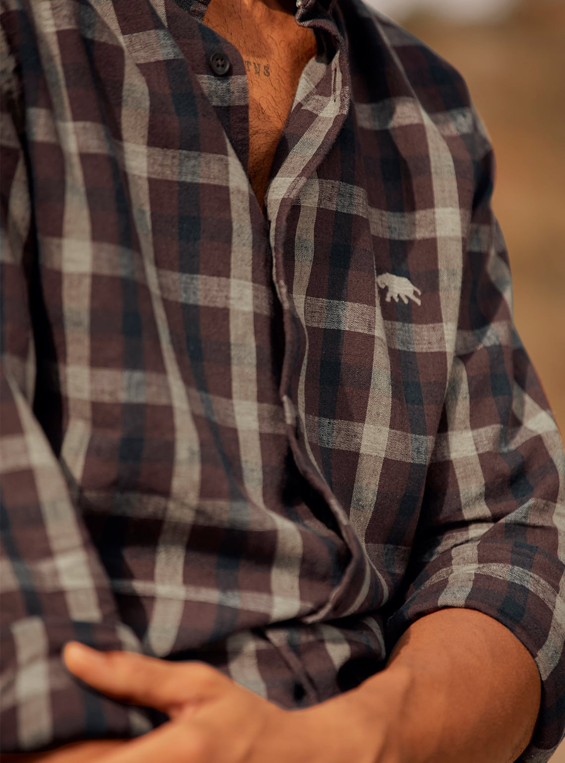 Dark Brownstone Check Shirt