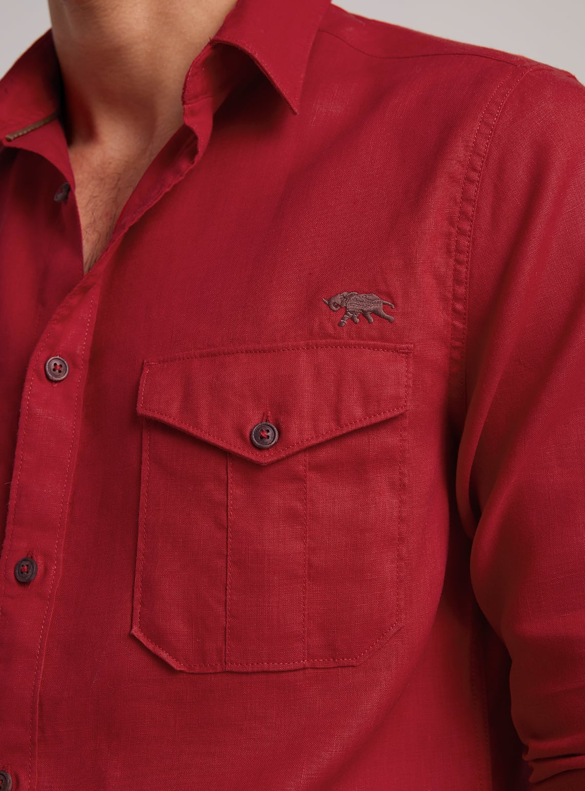 Barn Red Linen Explorer Shirt