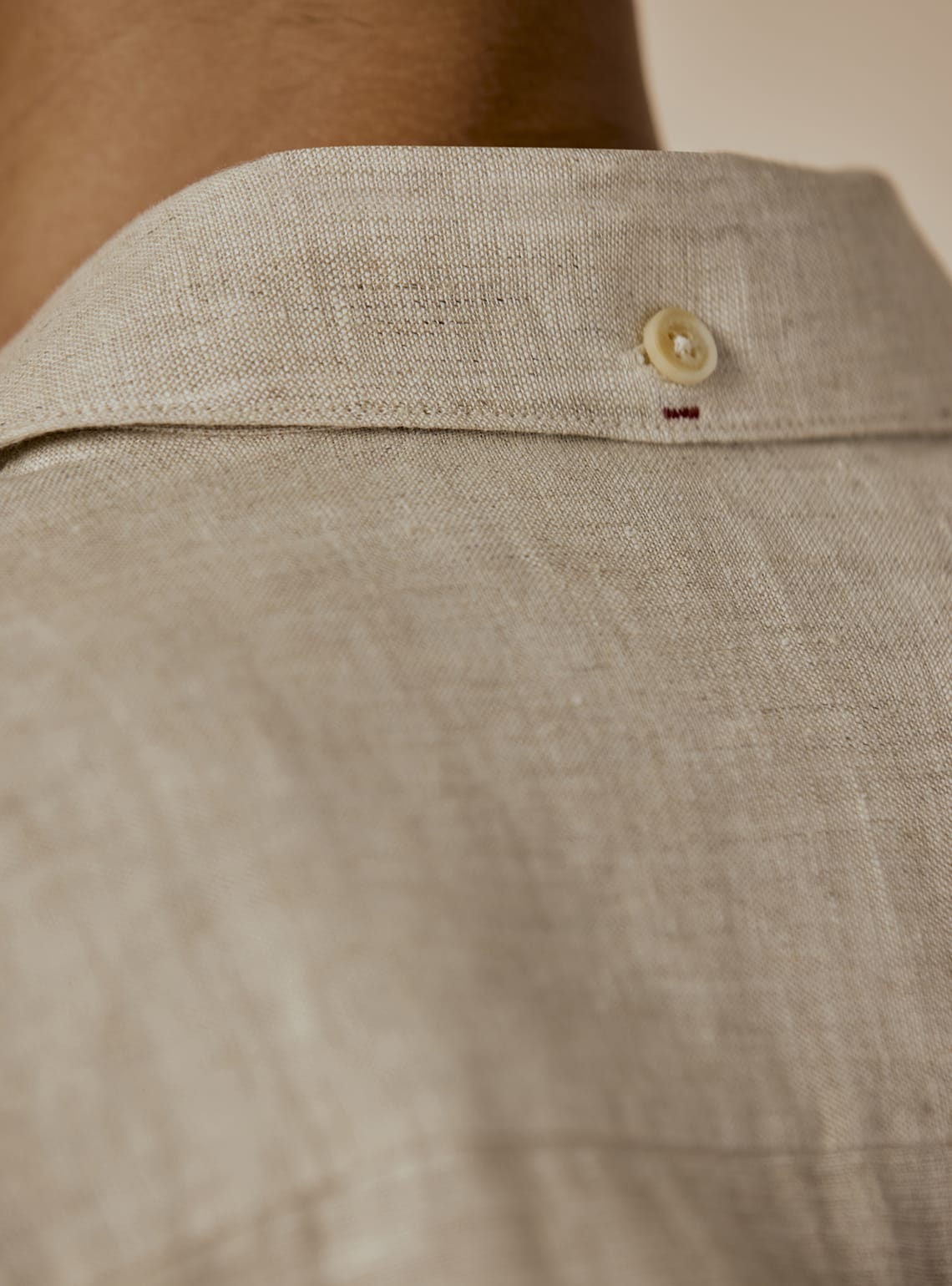Light Beige Linen Shirt - Half